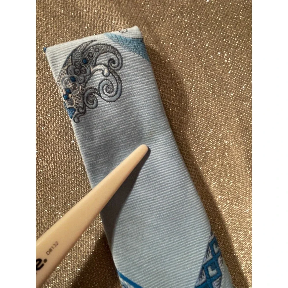 Vintage 70s Blue Wide Tie 1970s Retro Groovy Funky Boho Hippie Costume Necktie